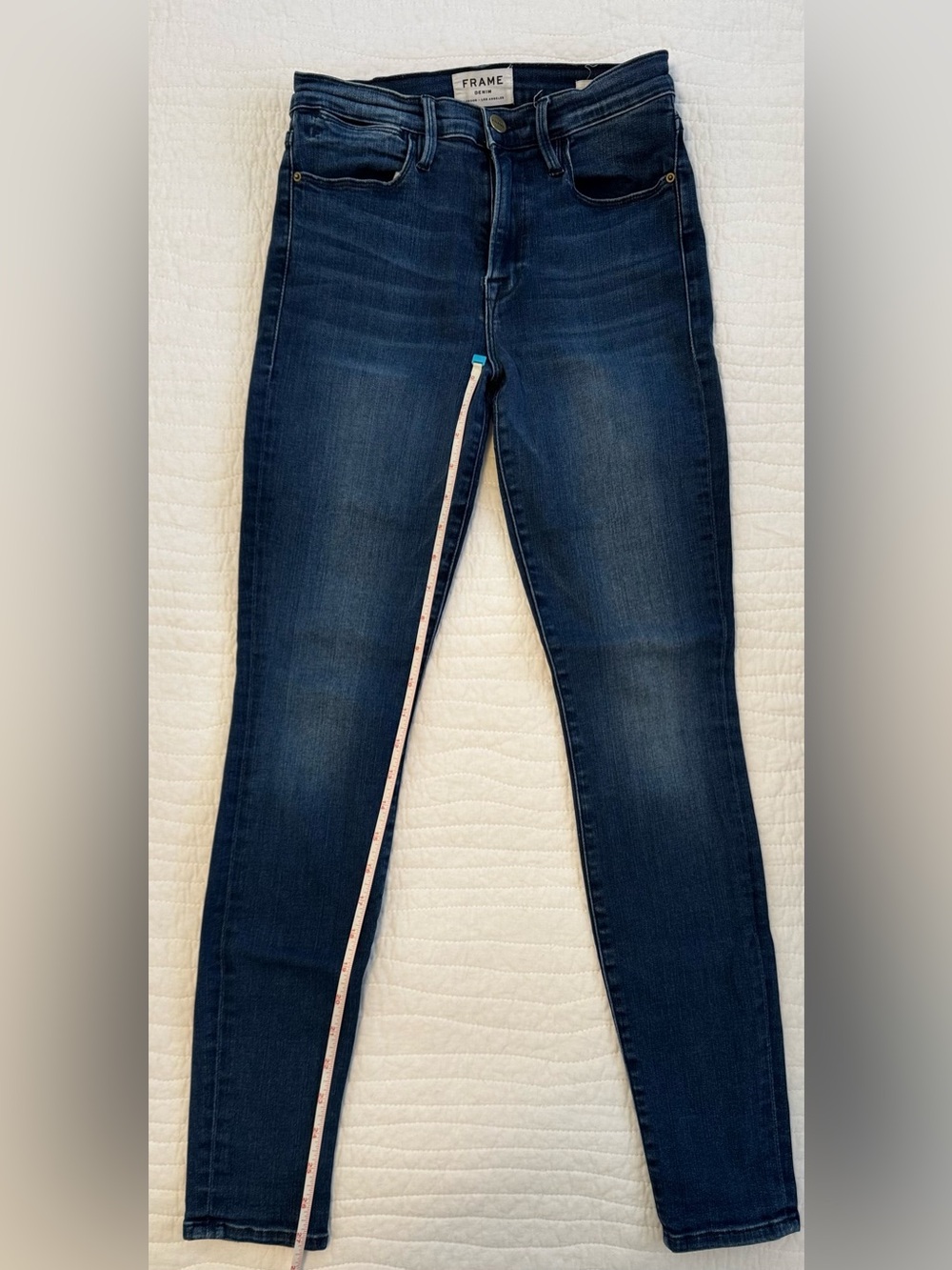 FRAME Denim Le High Skinny Jeans in Dark Indigo Wash